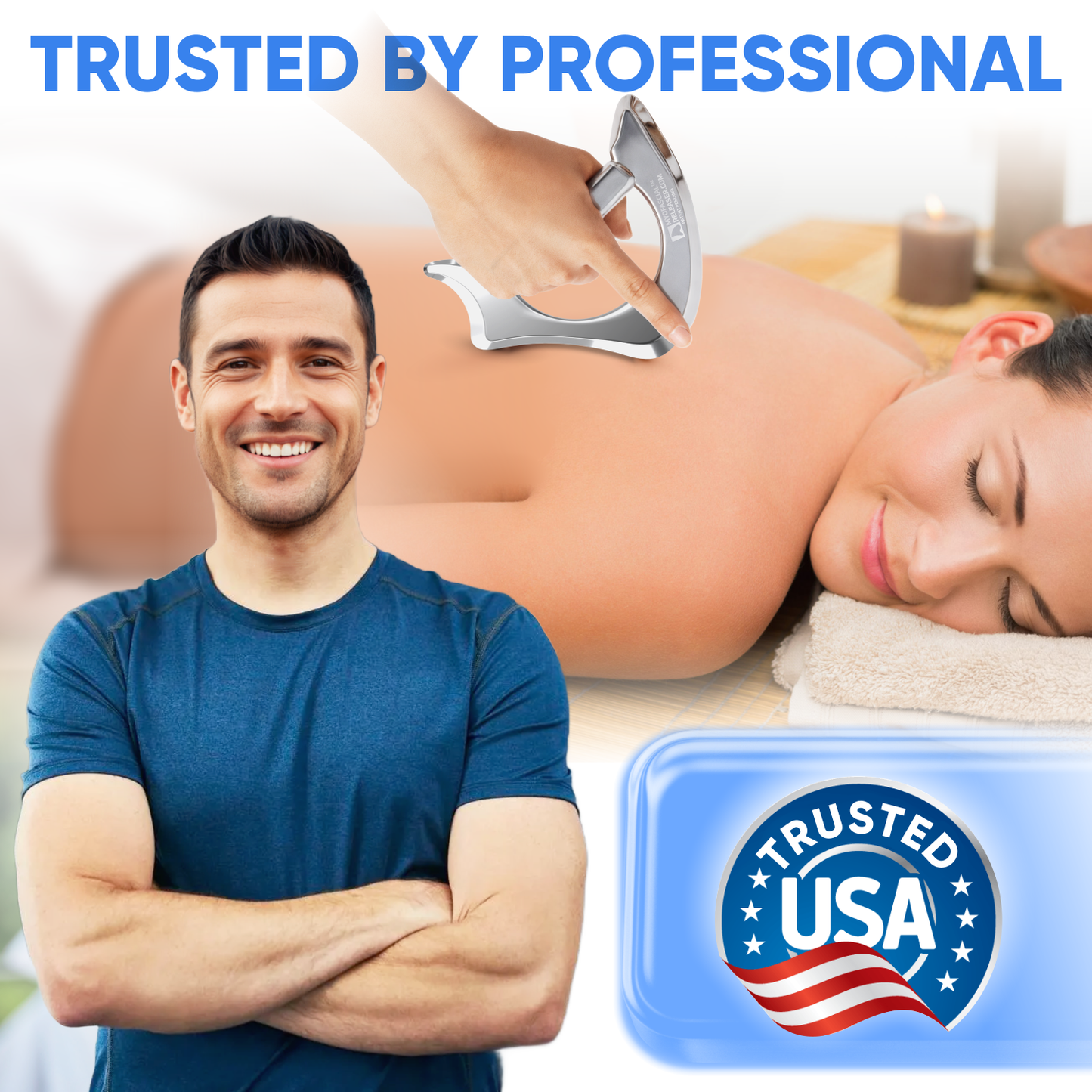 (Ergo Tool) Professional Muscle Scraper - Patented IASTM Massage Tool for Physical Therapy, GuaSha Tool for Body Myofascial Release - Medical Grade 304 Stainless Steel