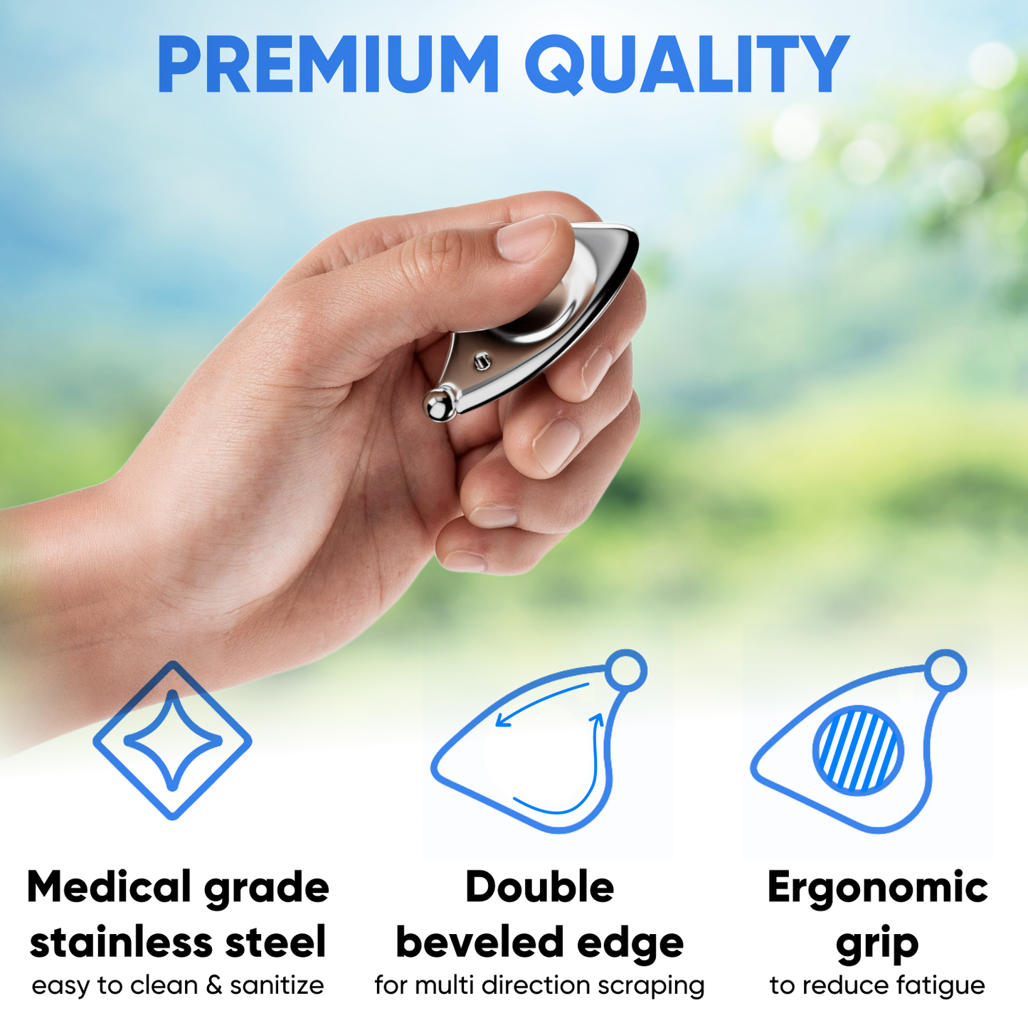 (Micro Tool) Professional Muscle Scraper - Patented IASTM Massage Tool for Physical Therapy, GuaSha Tool for Body Myofascial Release - Medical Grade 304 Stainless Steel