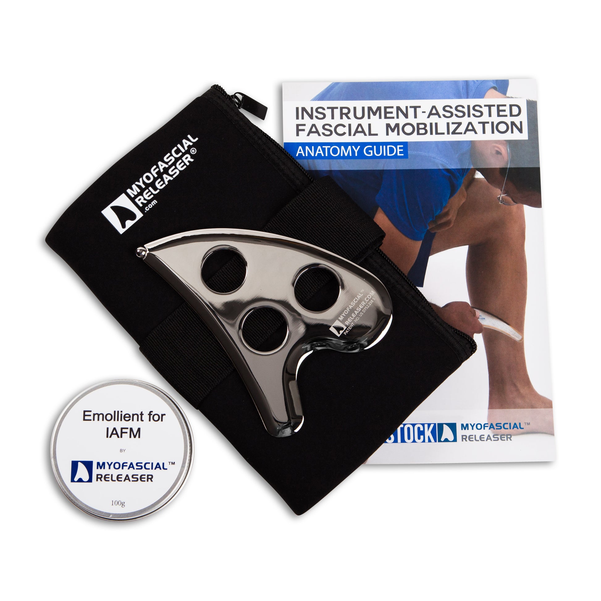 The Original Myofascial Releaser with anatomy guidebook and emollient balm